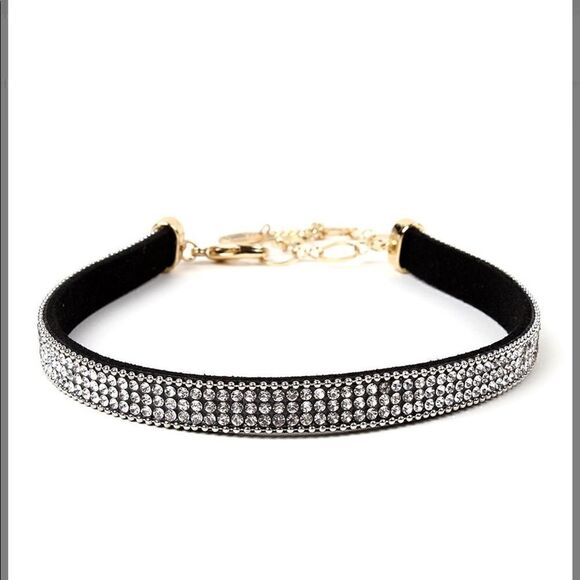 NWT Austrian crystal choker black silver tone - Picture 1 of 8